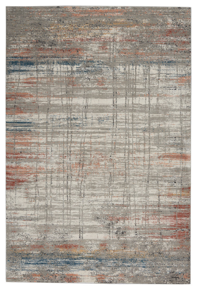 Nourison Rustic Textures Rus12 Rug, Gray and Multi, 7'10"x10'6"