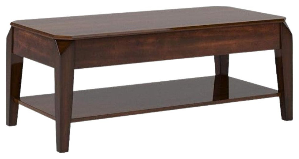 47"x23"x19" Walnut Coffee Table With Lift Top