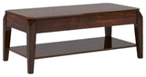 47"x23"x19" Walnut Coffee Table With Lift Top