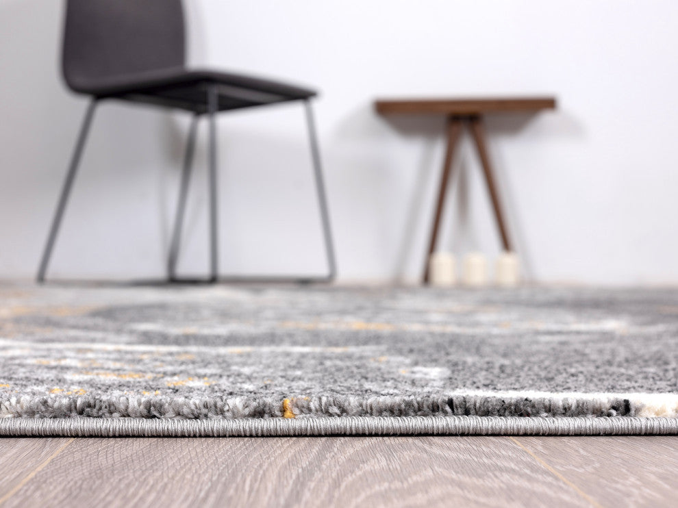 Abani Laguna LAG140A Grey Fractured Wood Area Rug