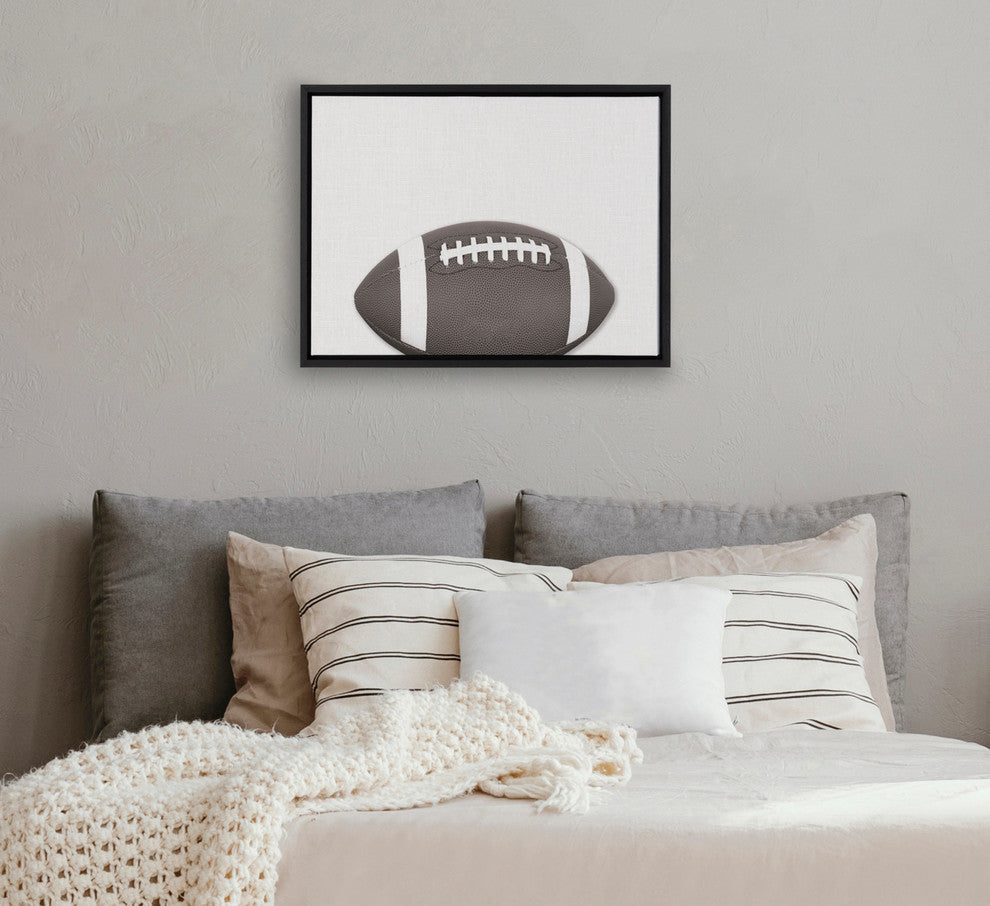Sylvie Horizontal Football Portrait Framed Canvas , Black 18x24