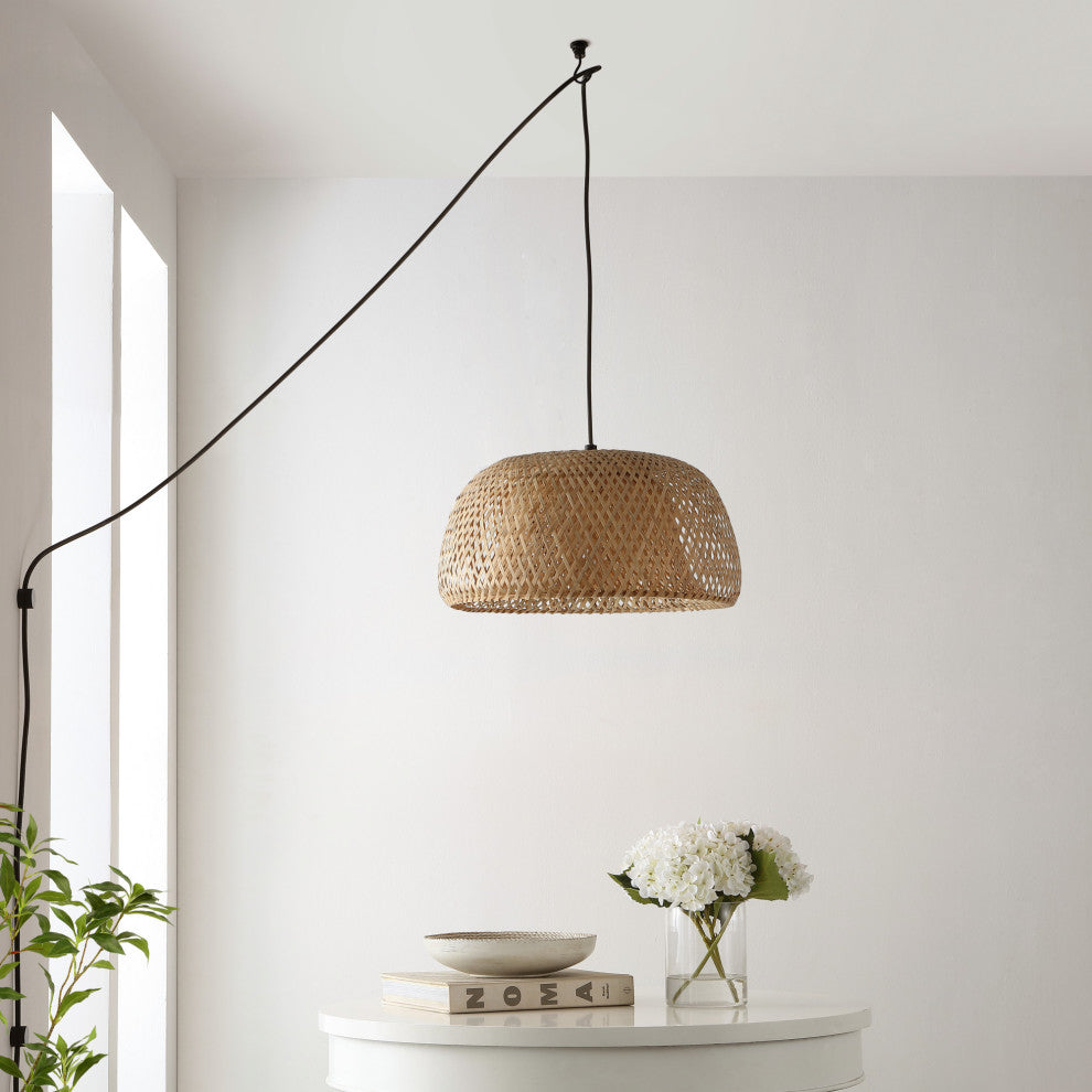 JONATHAN Y Lighting JYL1403 Mateo 18"W LED Hardwired or Plug-In - Brown
