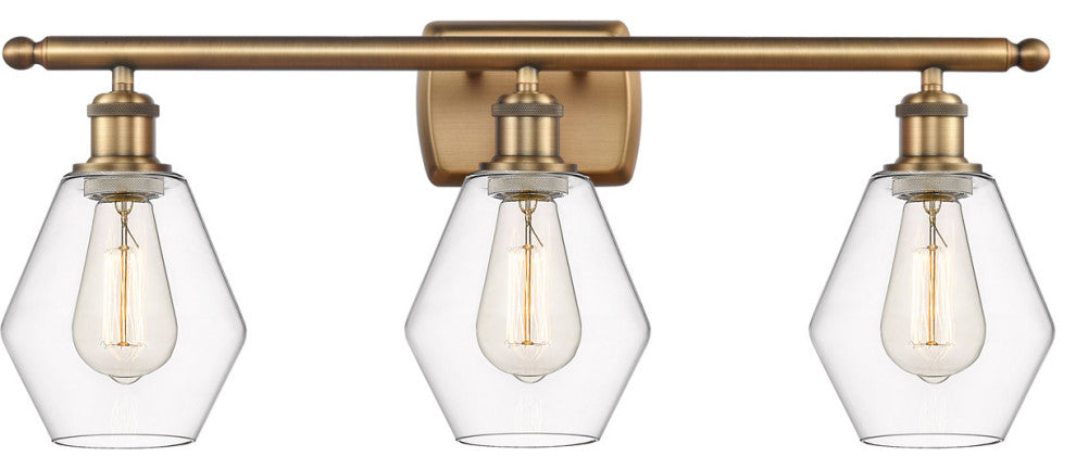Innovations 516-3W-BB-G652-6 3-Light Bath Vanity Light, Brushed Brass