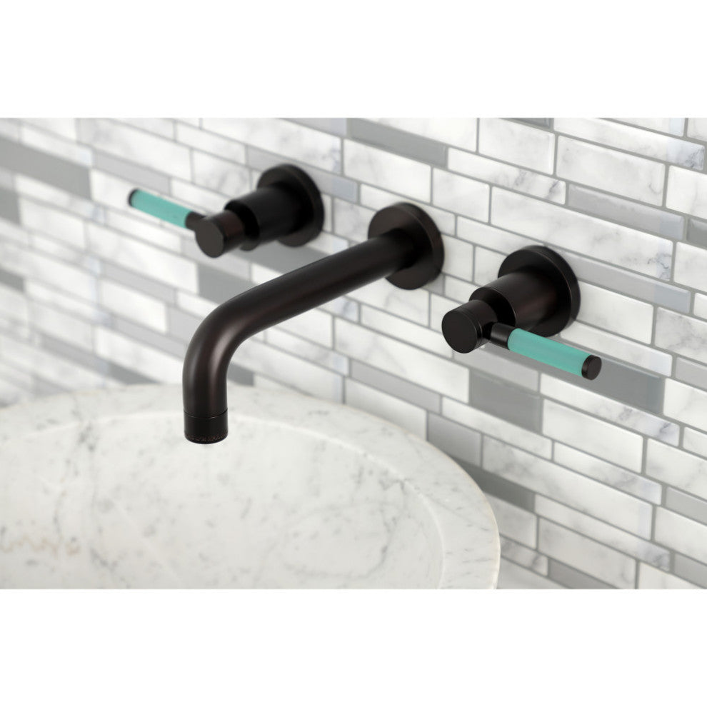 Kingston Brass KS8125DKL 2-Handle Wall Mount Bathroom Faucet, Oil Rubbed Bronze