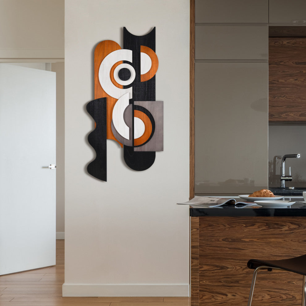 "Honeyed Dusk I" Hand Made Wood Abstracts Wall Art, Ap-103b-4824-03