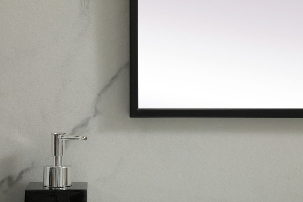 Metal Frame Rectangle Mirror 24X36 Inch, Black