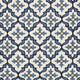 5' X 7' Ivory Or Blue Geometric Mosaic Indoor Outdoor Area Rug