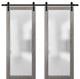 Planum 2102 Double Barn Doors 84 x 84, Ginger Ash and Hardware 13FT