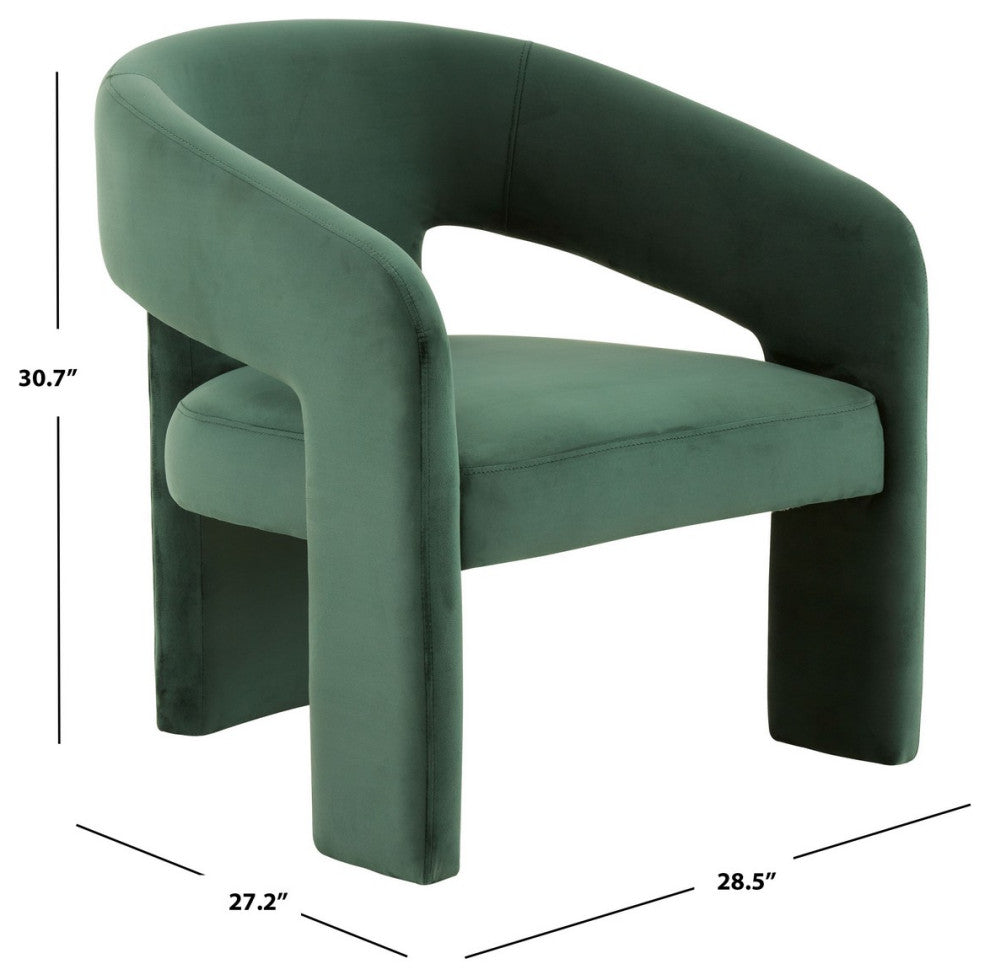 Safavieh Couture Roseanna Modern Accent Chair, Forest Green