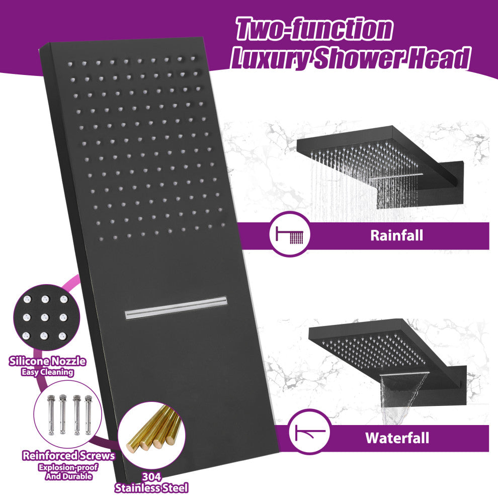 Shower System with Slide Bar & Handheld Shower, With Slide Bar