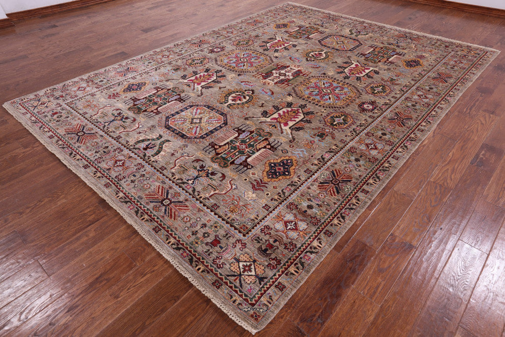 8' 4" X 11' 6" Persian Tabriz Handmade Wool Rug Q7600