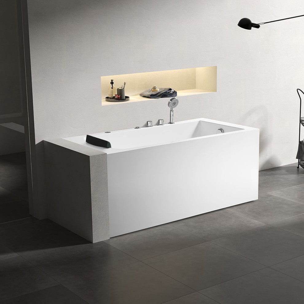 ARIEL Platinum 59" Right Drain Rectangular Alcove Whirlpool Bathtub