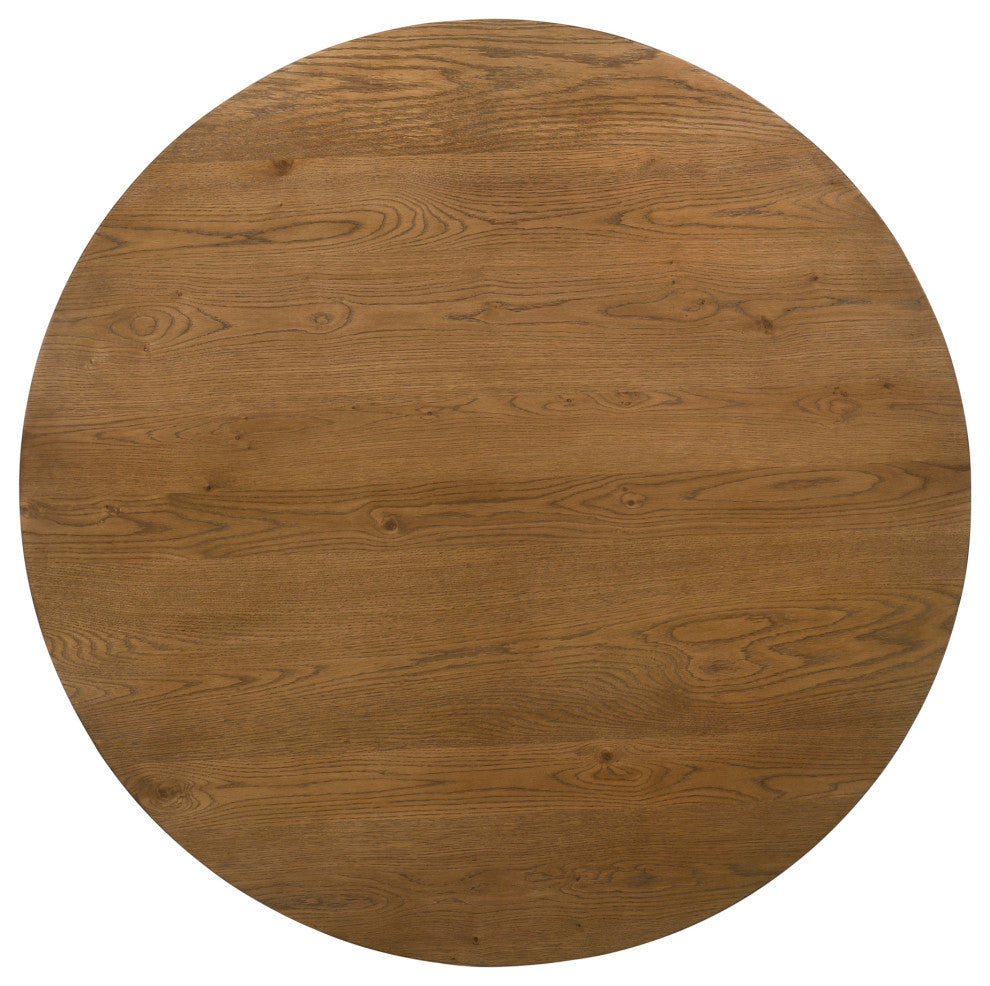Terra Transitional Round Dining Table Only, Walnut