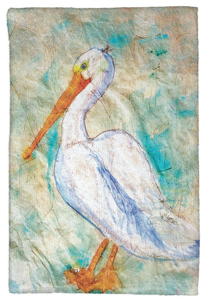 Pelican on Rice Kitchen Towel - Two Sets of Two (4 Total)