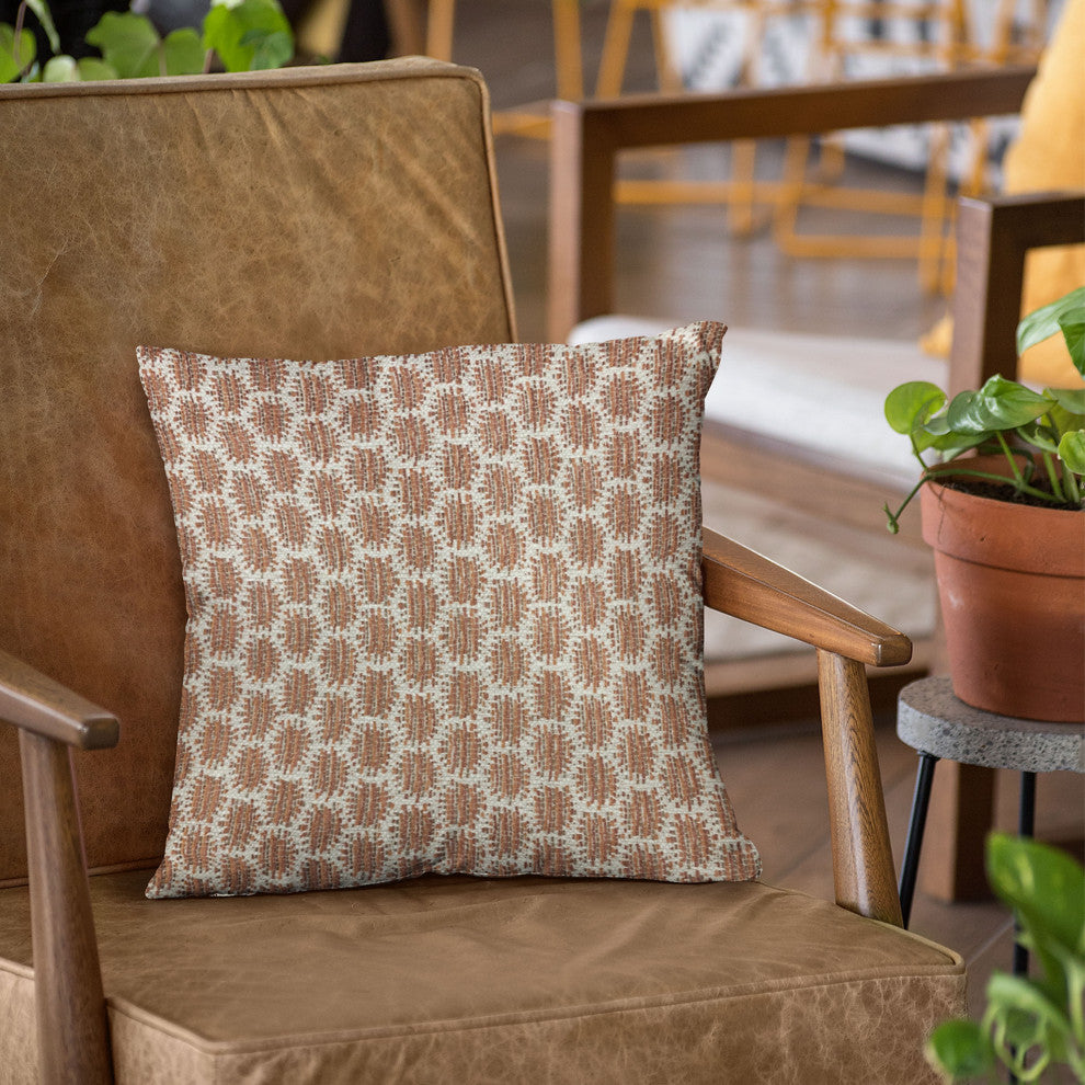 Plutus Brown Eyelashes Dot Luxury Throw Pillow, 22"x22"