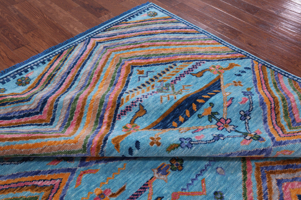 8' 1" X 10' 0" Hand Knotted Moroccan Wool Rug - Q15415