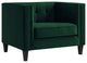 Branwen Velvet Button Tufted Square Tapered Leg Club Chair, Green