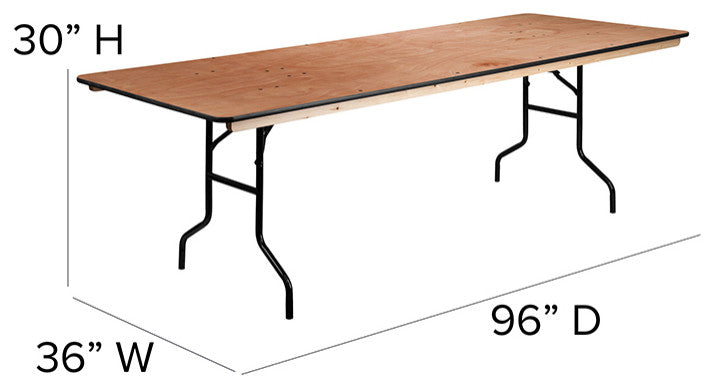 36x96 Wood Fold Table