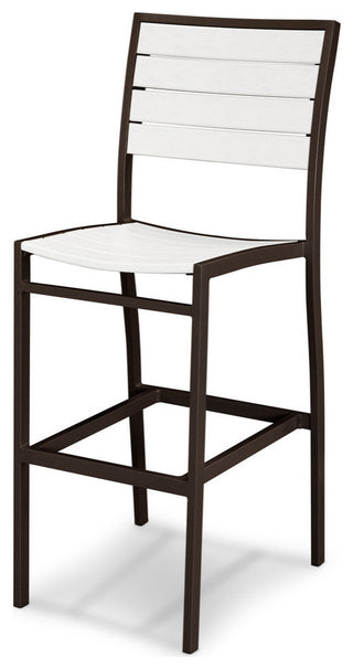 Euro Bar Side Chair, Textured Bronze, White