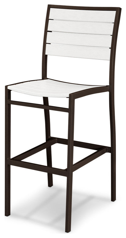 Euro Bar Side Chair, Textured Bronze, White