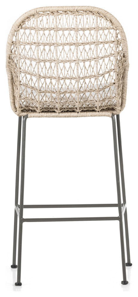 Bandera Outdoor Stool WithCshn-White-Bar