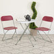 Hercules Series Plastic Folding Chair - 2 Pack 650LB Weight Capacity, Red