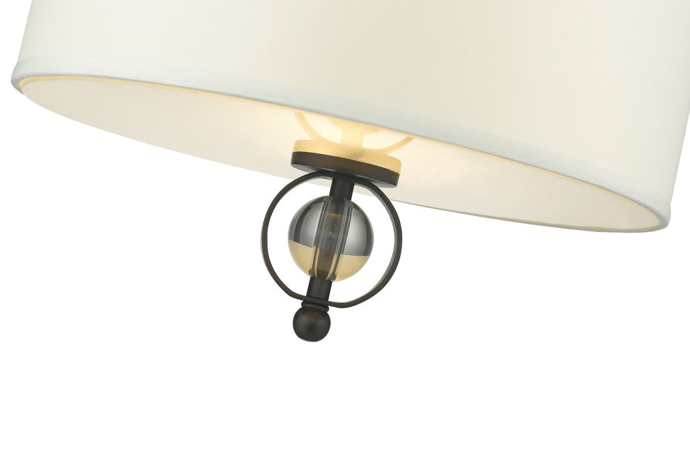 Cerchi Flush Mount, Rubbed Bronze, Opal Satin Shade