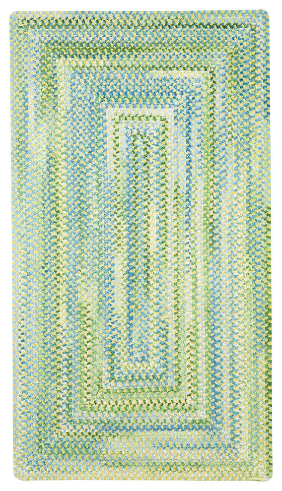 Capel Waterway Yellow 0470_100 Braided Rugs - 9' 2" X 13' 2" Concentric Rectangl