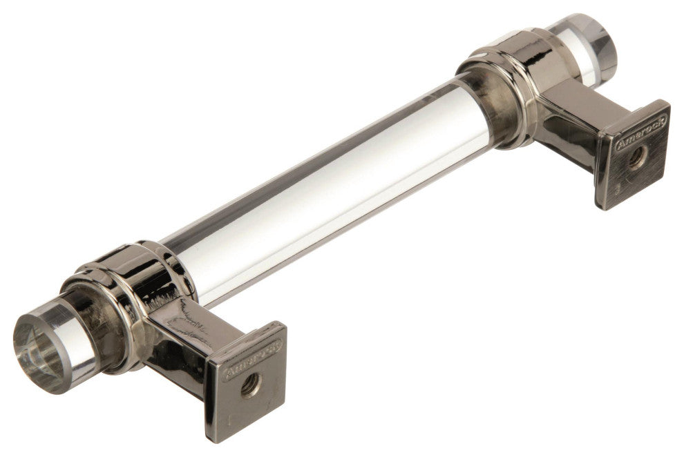Amerock Glacio Cabinet Pull, Clear/Polished Nickel, 3-3/4" Center-to-Center