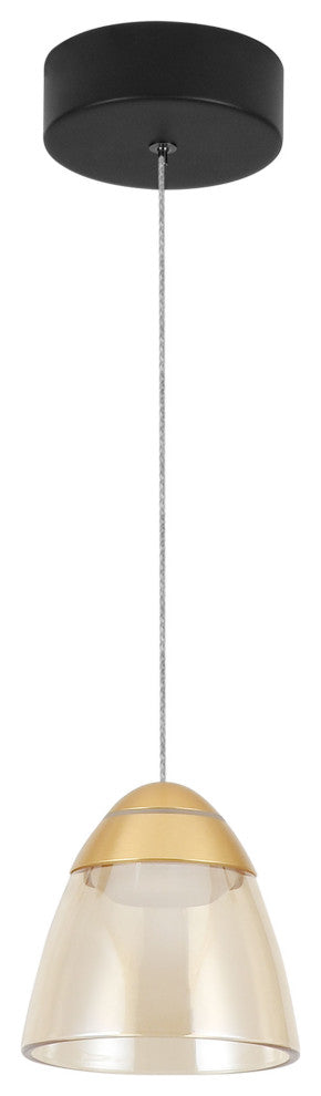 Roma 5" ETL Certified Integrated LED Height Adjustable Pendant, Black