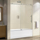 Woodbridge Frameless Brushed Stainless Steel Sliding Tub Door, 56"- 60"x62"