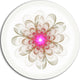 Simple White Pink Fractal Flower Art, Floral Round Wall Art, 36"