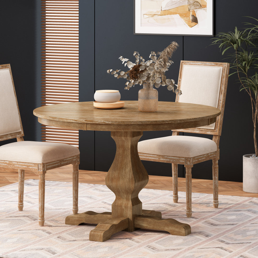 Remuda Rustic Wood Circular Dining Table, Natural