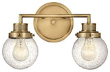 Hinkley Poppy Two Light Vanity, Heritage Brass