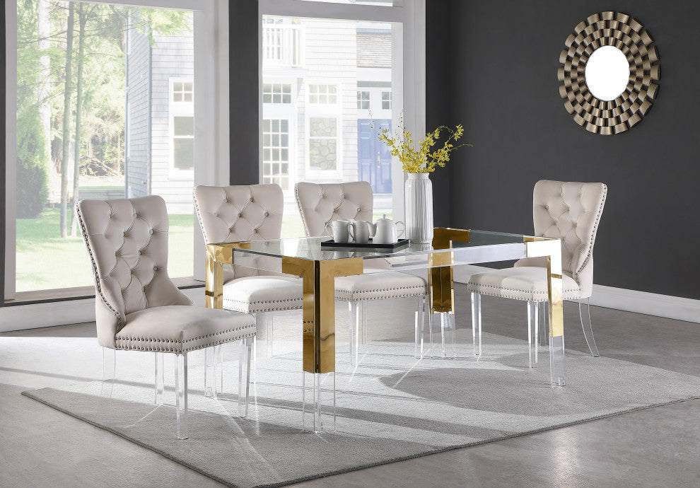 Casper Dining Table, Gold