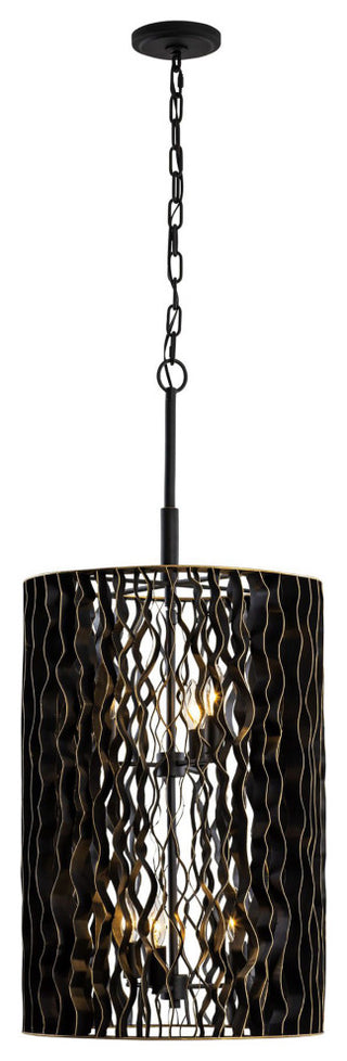 Estela 6-Lt Foyer - Matte Black/French Gold