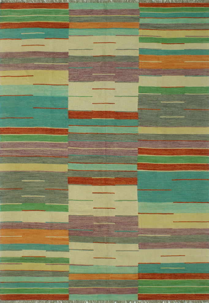 Winchester Kilim Waleed Gray/Beige Rug, 6'6x9'8