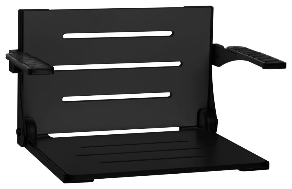 Seachrome Silhouette Comfort Shower Seats with Arms, Matt Black Seat