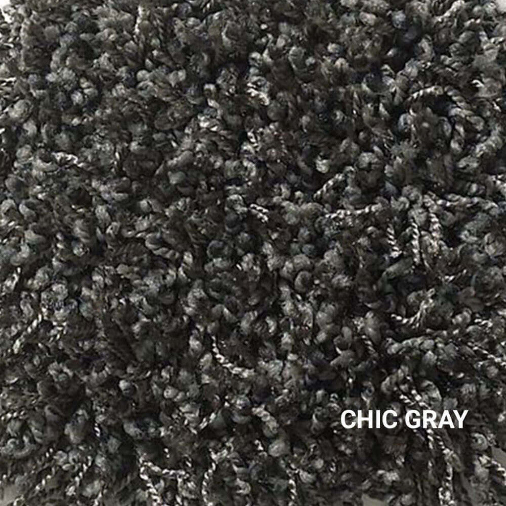 Serenade Indoor Shag Area Rug Carpet Collection, Chic Gray, 7x7