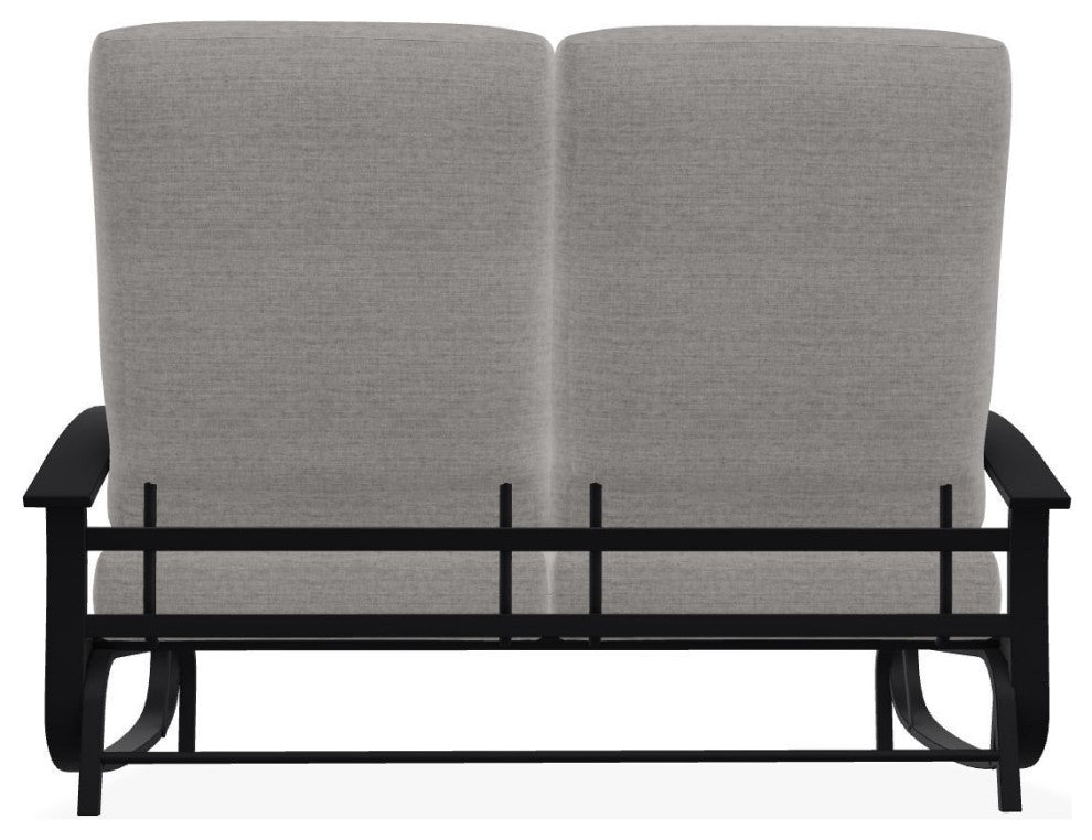 Belle Isle Cushion Deep Seating 2-Seat Glider, Graystone/Black