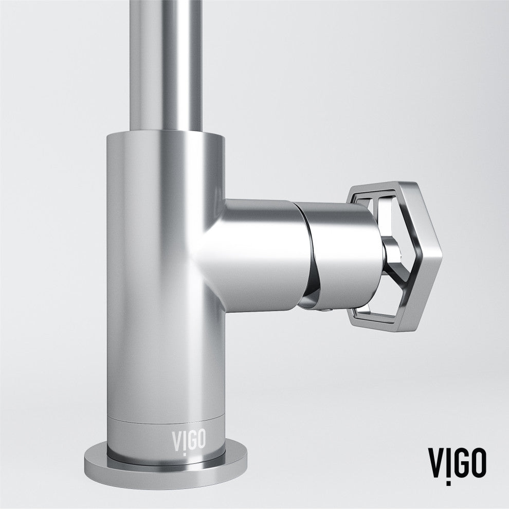 VIGO Ruxton 9" H Single Handle Single Hole Bathroom Faucet, Chrome, Without Extras