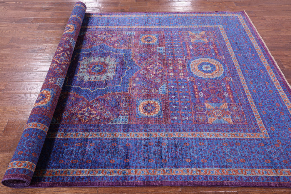 Mamluk Geometric Hand-Knotted Wool Rug 6' 6" X 10' 1" - Q12236
