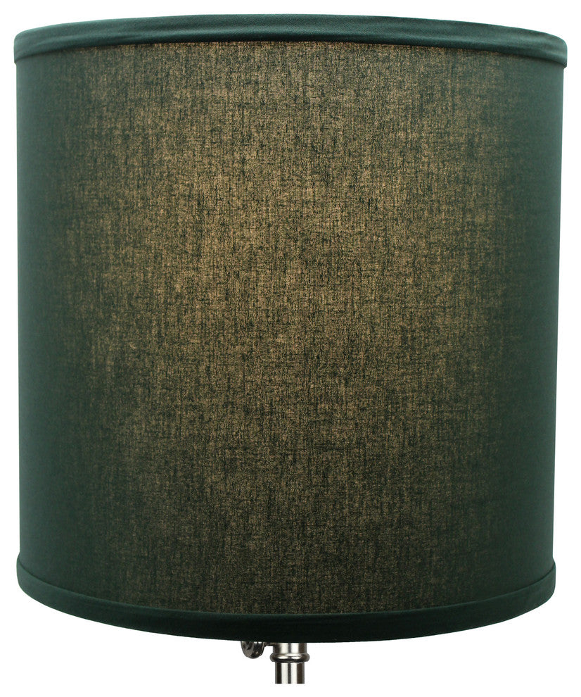 FenchelShades Drum Lampshade 10.5"x10.5"x10.5", Linen Hunter Green