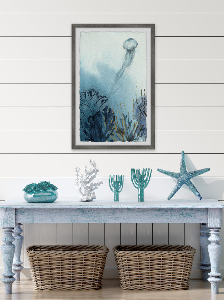 "Jellyfish Float" Framed Painting Print, 16x24