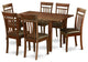 7 Pc Kitchen Nook Dining Set -Small Table And 6 Dining Chairs, Mahogany