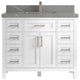 Cambridge 42 Single Sink Bath Vanity in White 2" Piatra Gray