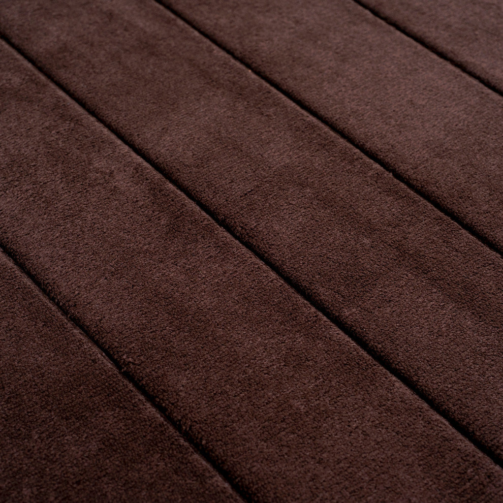 Memory Foam Extra Long Striped Bath Mat, Chocolate