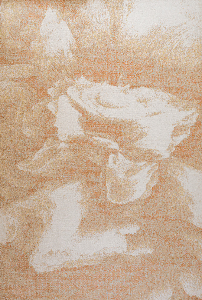 Petalo Abstract Two-Tone Modern Orange/Beige/Cream 5 ft. x 8 ft. Area Rug
