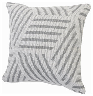 Geometric Striped Throw Pillow, Gray