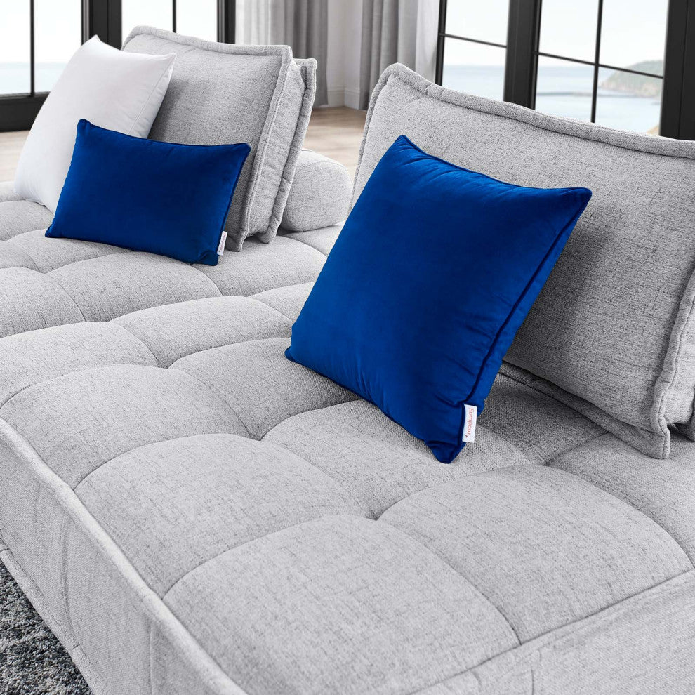 Saunter Tufted Fabric Fabric 2-Piece Loveseat Light Gray
